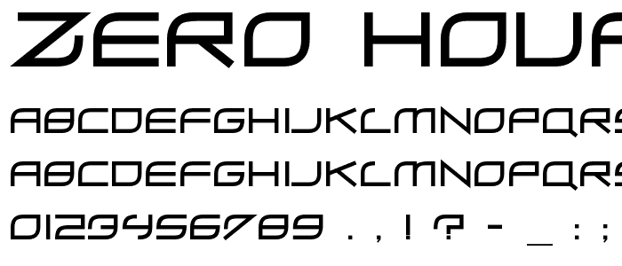 Zero Hour font