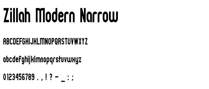 Zillah Modern Narrow font