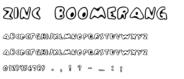 Zinc Boomerang font