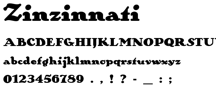 Zinzinnati font