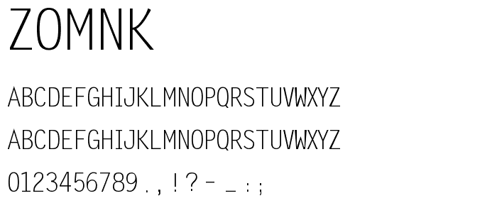 Zomnk font