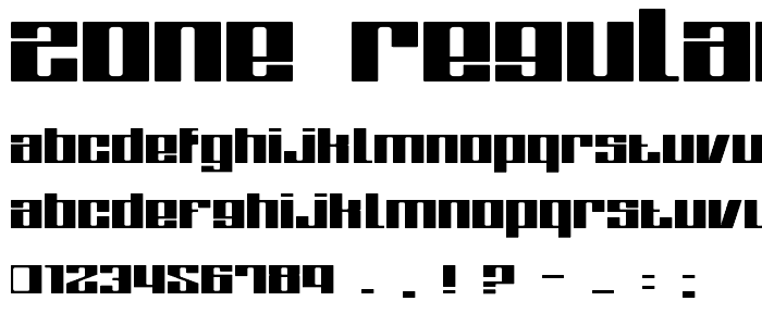 Zone Regular font