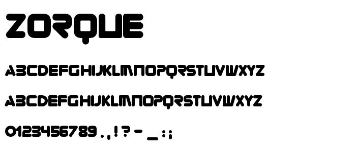 Zorque font