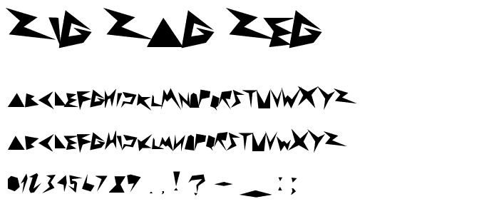 zig zag zeg font