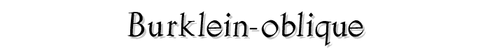 Burklein-Oblique font