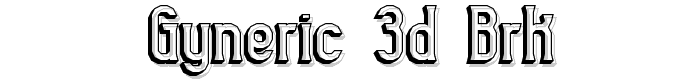 Gyneric%203D%20BRK font